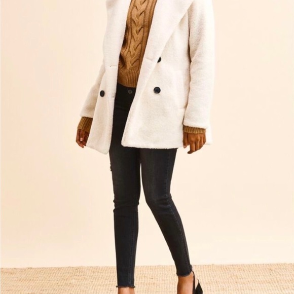 SHERPA TEDDY COAT - CREAM - Picture 1 of 4